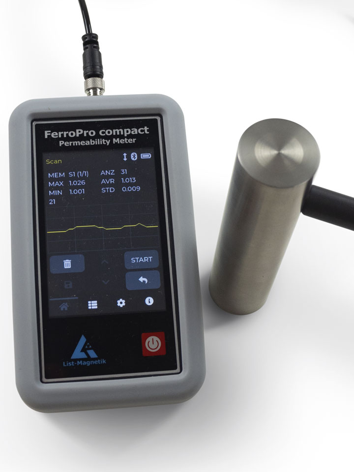 Instrument de mesurage de perméabilité FerroPro compact