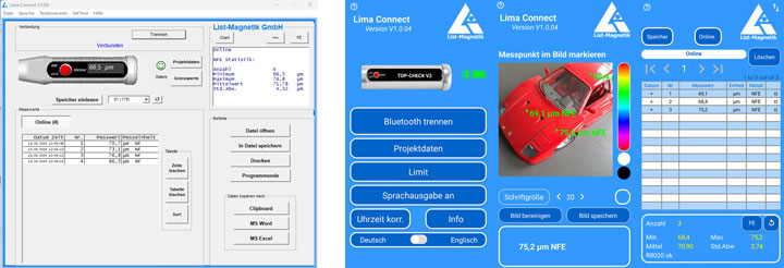 Lima Connect - Applikationen für die Verarbeitung von Messdaten