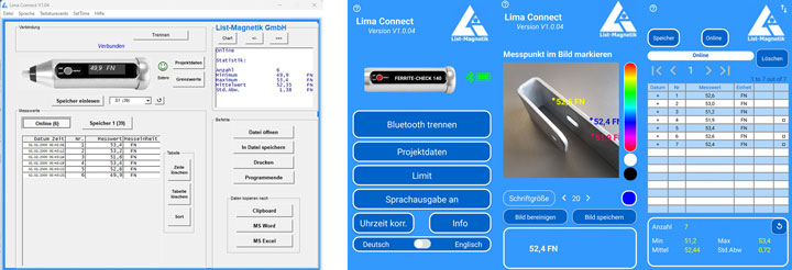 Datenübertragungs-Applikation Lima Connect